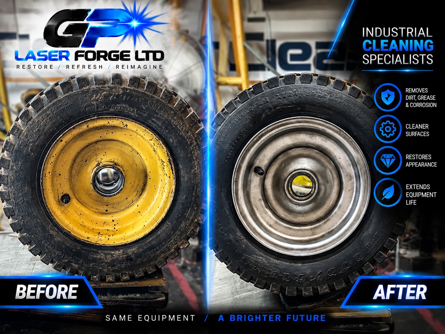 Automotive Component Cleaning by GP Laser Forge